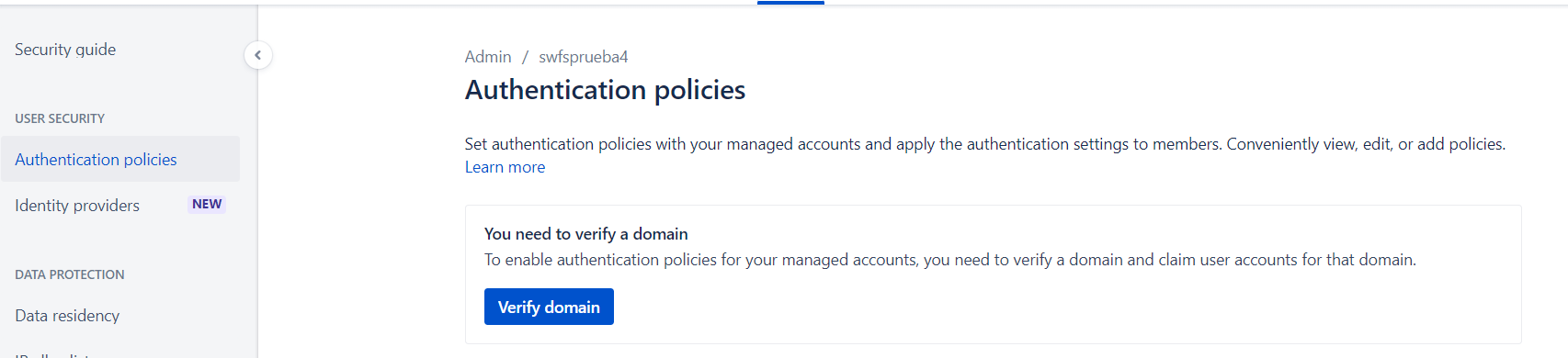 Authentication policies