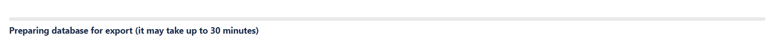Preparing database for export