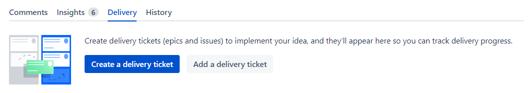 Delivery tab from an Idea in Jira Product Discovery