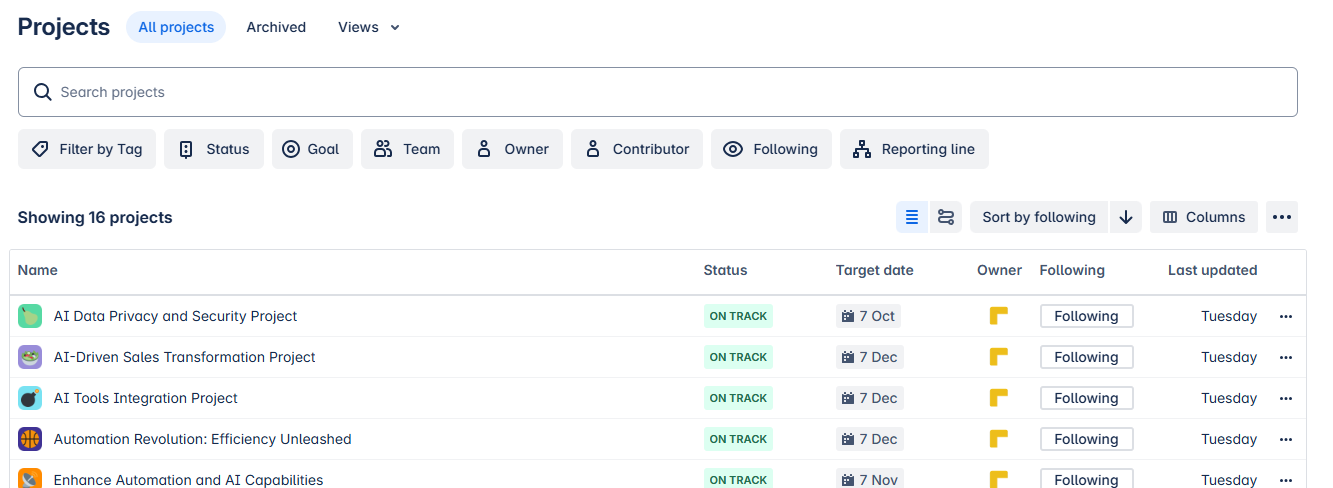 Atlassian projects